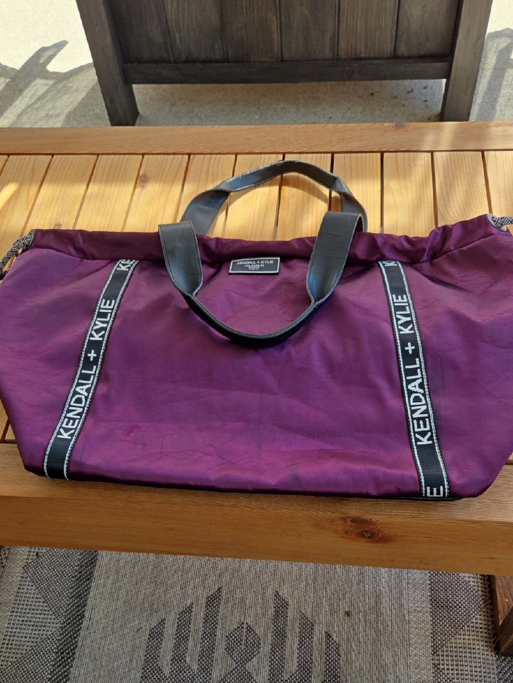 Kendall & Kylie Deep Purple Nylon Weekender Tote